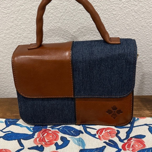 Dooney & Bourke Handbags - NWOT Patricia Nash Garnet Brown and Blue Patchwork bag  WITHOUT crossbody strap